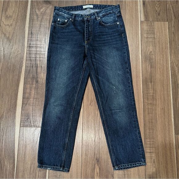 WON HUNDRED Women's High Rise Cropped Slightly Distressed Blue Jeans. Size 26. - Picture 2 of 6